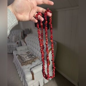 Elegant Red Beaded Necklace